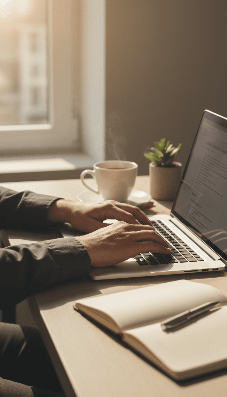 Person responding to customer emails at their desk