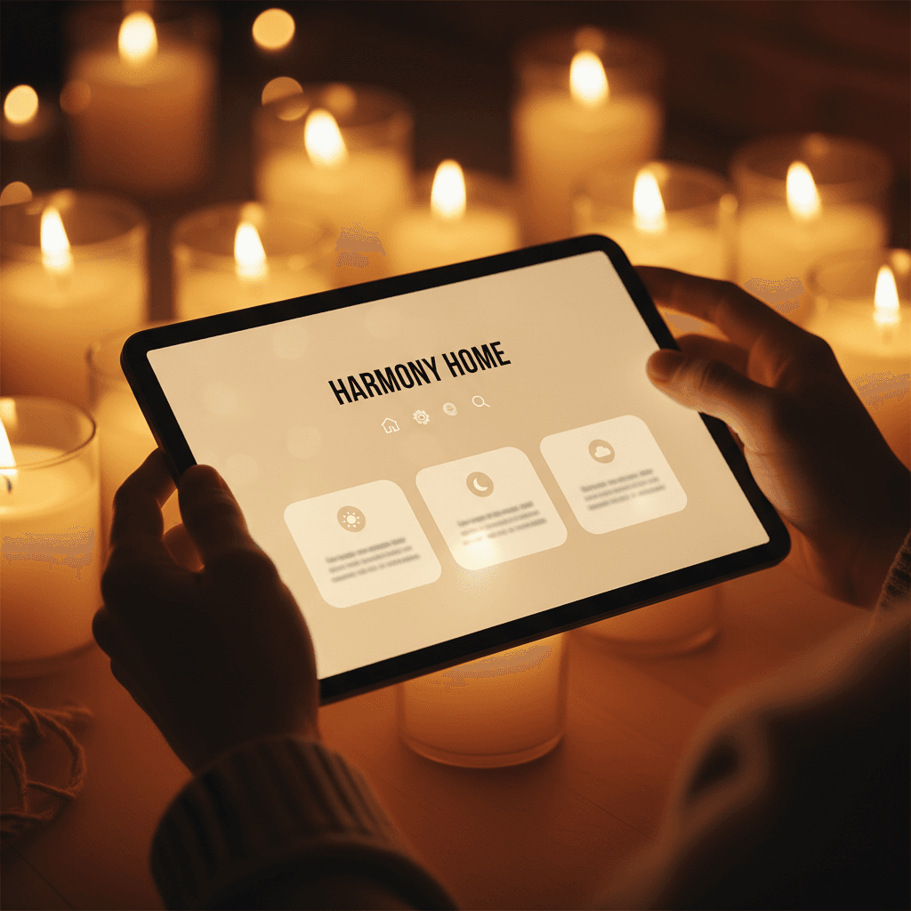 Hands holding tablet with product dashboard